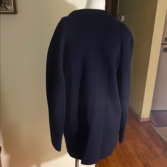 Ralph Lauren Navy Double-Breasted Sweater with Gold Buttons and Crest - Picture 4 of 5